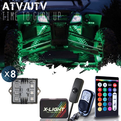 #ad #ad LED Quad UnderGlow Neon Lighting Kit For Can Am Artic Cat ATV Brake Music Mode $51.99
