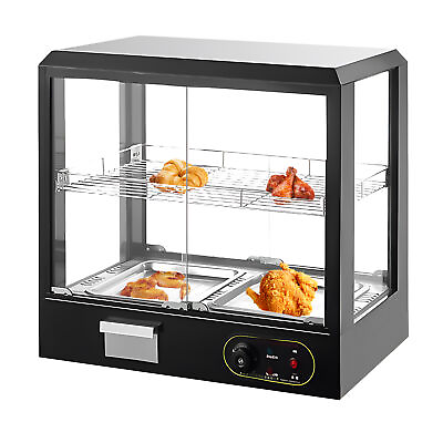 #ad 2 Tier Countertop Food Warmer Commercial Heat Food Pizza Display Case Warm 110V $336.33