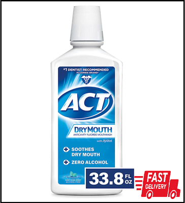 #ad #ad ACT Total Care Anticavity Fluoride Mouthwash Dry Mouth w Xylitol Mint 33.8oz $11.55