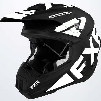 #ad #ad Open Box FXR Adult Torque Team Snowmobile Helmet Black White XL $86.39