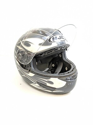 #ad #ad HJC CL 15 Session Full Face Motorcycle Helmet X SMALL men#x27;sBlack and Silver $17.50