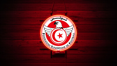 #ad Tunisia Glass Neon Light Sign Bar Wall Hanging Football Team Nightlight 14quot;x14quot; $119.00