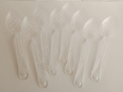 #ad #ad Lot of 8 11quot; Clear Polycarbonate 1.5 oz. Perforated Salad Bar Buffet Spoon $11.73