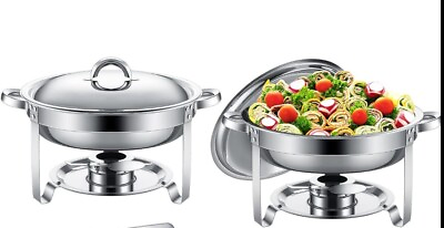 #ad Round stainless steel Chafing dish 3.5 L silver Warmer buffet NEW $46.00