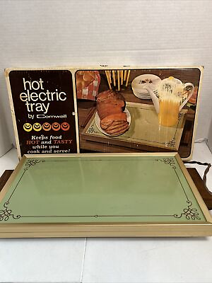 #ad Vintage Cornwall 1973 Hot Electric Tray Warming Plate USA Model 1418 AVOCADO $17.49