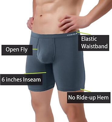 #ad Mens Anti Chafing Support Pouch Boxer Briefs With Flap For Balls Underwear M 3XL $23.70