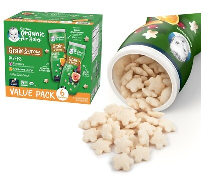GERBER ORGANIC PUFFS Veggie Baby Food SNACKS Value pack 6PKS $44.95