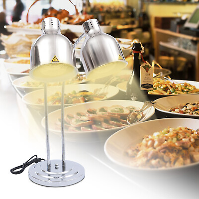 #ad 2 head Food Warmer Light Commerical Buffet Tabletop Food Heating Lamp w 2 Bulbs $188.50