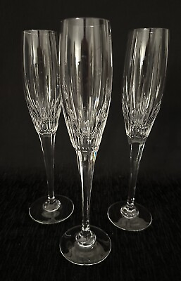 #ad VNTG Mikasa Artic Lights Crystal Champagne Flutes 103 4 Inches Blown Glass Set 3 $85.00