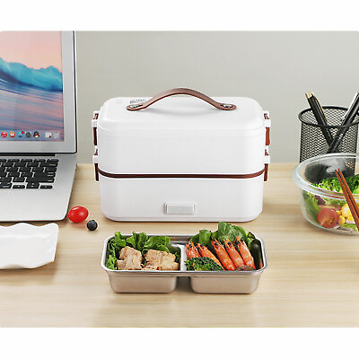 Electric Lunch Box Bento Food Warmer Box Portable Heating Steamer 2 Layer 300W $30.40
