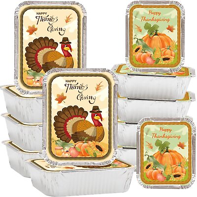 #ad Thanksgiving Aluminum Food Containers with Lids 24PCS Thanksgiving Leftover C... $32.56