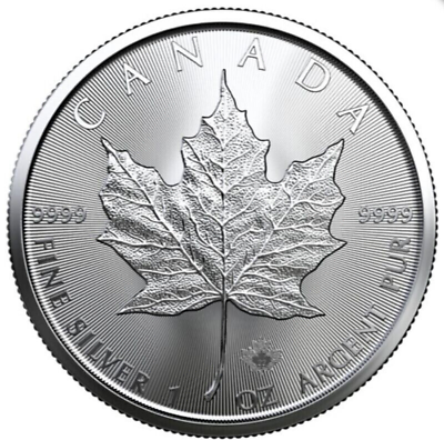 #ad 2022 1 oz Canadian Silver Maple Leaf $5 Coin .9999 Fine Silver BU $23.99