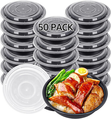 #ad #ad 24 oz Disposable Plastic Round Microwavable BPA Free Food Container Lids $24.95