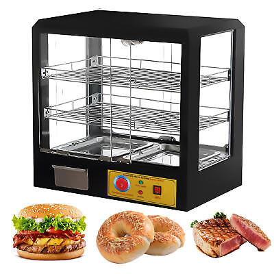 #ad 110V Commercial Food Black Square 3 Tier Electric Heat Preservation Cabinet $285.93
