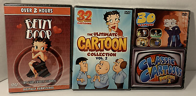 #ad DVDS Lot Betty Boop Classic Cartoons 3 Stooges Little Audrey HTF New Sealed $30.99