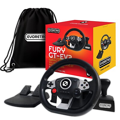 #ad FURY GT EV3 Racing Wheel and Pedals for PC PS4 and Nintendo Switch Games $59.95