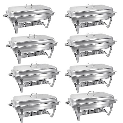 #ad Chafing Dish Buffet Set Stainless Steel Food Warmer Chafer Complete Set8QT $193.99