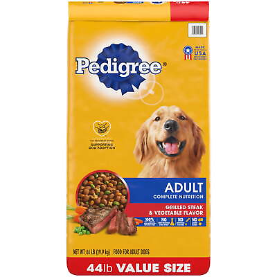 #ad PEDIGREE Nutrition Grilled Steak amp; Vegetable Dry Dog Food for Dog 44 lb Bag $28.96