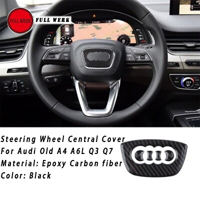#ad #ad NEW Carbon Fiber Steering Wheel insert Badge Sticker Emblem Decoration For Audi $17.98