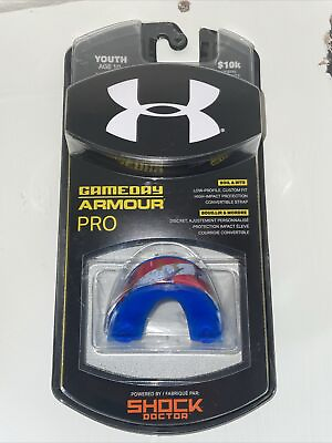 #ad Under Armour Shock Doctor GameDay Pro Mouth Guard US Red White Blue Youth 10u A1 $3.49