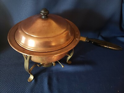 #ad #ad Vintage Copper Plated 5 Pc. Chafing Dish w brass base $19.95