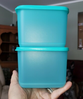 New TUPPERWARE Cubix FRUITS Vegetables REFRIGERATOR CONTAINER 4Cup 2PC Free Ship $17.15
