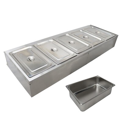 #ad Electric 5 Pan Bain marie Food Warmer 110V Commercial Steam Table 2KW 4quot; Deep $805.00