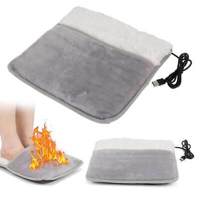 #ad Electric Foot Warmer Heating Pad Soft Fleece Pad Cushion Feet Warm Floor Mat US $10.91