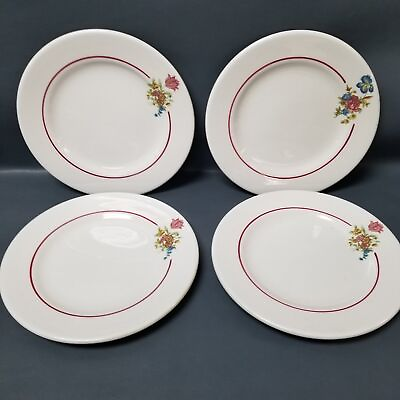 #ad Set of 4 Mayer China Dresden Pattern Floral 8quot; Salad Lunch Plates Beaver Falls^ $8.99