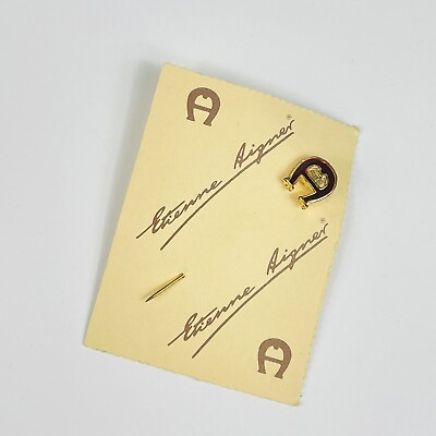 Vintage Etienne Aigner Enamel Gold Tone Metal Horse Shoe Stick Pin Designer $14.99