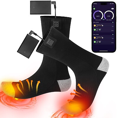 #ad Electric Foot Heater Sock USB Rechargeable Warm Winter Socks with Remote Control $28.99