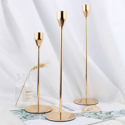 #ad 3Pcs European Style Candle Holder Party Living Room Candlestick Decoration Props $51.99