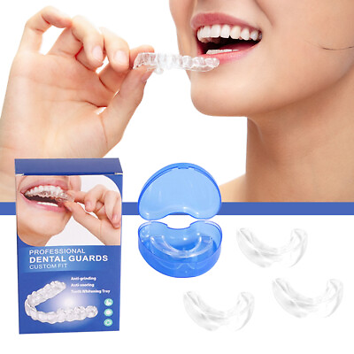 #ad 4x Silicone Night Mouth Guard for Teeth Clenching Grinding Dental Sleep Aid HOT $9.83