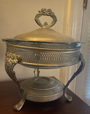 #ad Vintage Leonard Silver Plate Chafing Dish $24.99