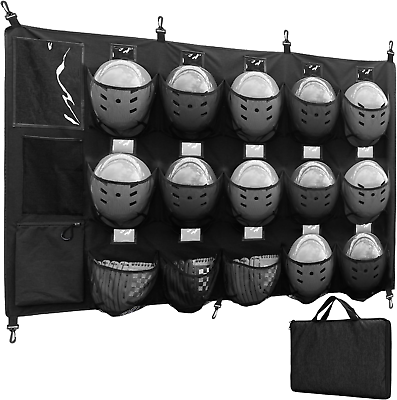 #ad #ad Hanging Helmet Bag for Baseball Softball Dugout Organizer for 15 Players Helmets $60.88