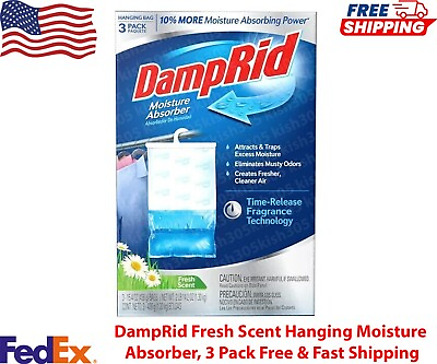 #ad DampRid Fresh Scent Hanging Moisture Absorber 3 Pack Free amp; Fast Shipping $11.70
