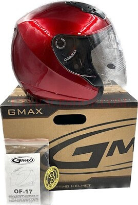 #ad GMAX OF 17 OPEN FACE HELMET CANDY RED LARGE G317096N $72.24