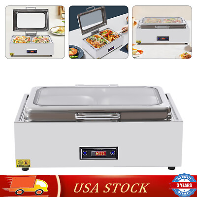 #ad Electric Chafing Dish Stainless Steel Buffet Food Warmer 9QT Chafer Dish w Lid $172.57