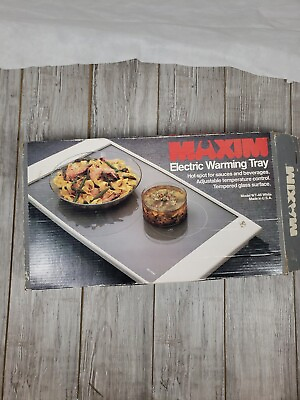 #ad New MAXIM White Glass Top Electric Food Warming Tray WT 46 in box $18.00