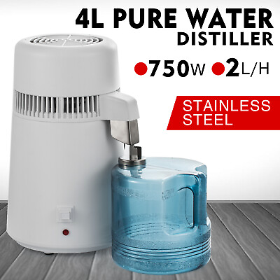 4L Water Distiller Countertop Purifier Machine Stainless Steel Interior Home CE $60.90