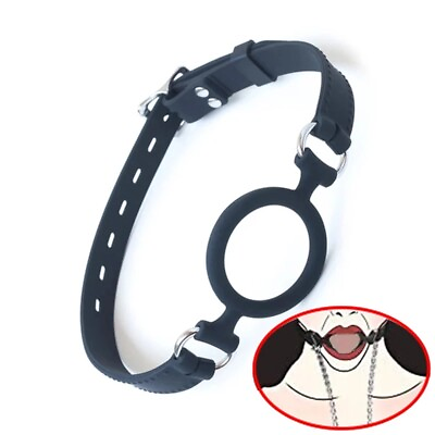 Open Mouth Gag Bondage Deep throat Oral Fixation Silicone O Ring BDSM Restraints $9.99