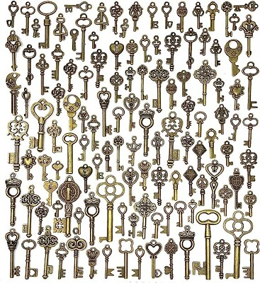 #ad #ad Lot Of 125 Vintage Style Antique Skeleton Furniture Cabinet Old Lock Keys Jewelr $15.87