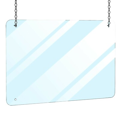 Hanging Acrylic Sneeze Guard Plexiglass Shield Safety Barrier MADE IN USA $85.99
