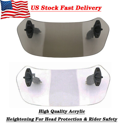 Motorcycle Windshield Wind Screen Deflector Extension Spoiler Clip On Universal $20.50