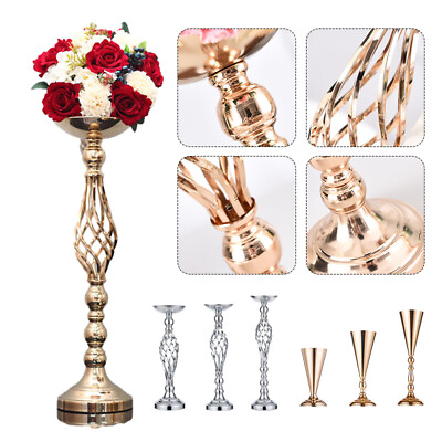 Retro Tabletop Flower Vase Wedding Party Candlestick Metal Stand Ornaments Decor $18.69