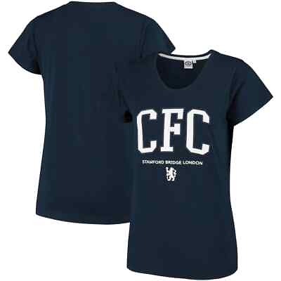 #ad #ad Official Chelsea FC Football T Shirt Womens 10 Collegiate Team Crest Top CHT9 GBP 11.95