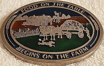 #ad Food On The Table Begins On The Farm Belt Buckle Enamel Inlay $31.99