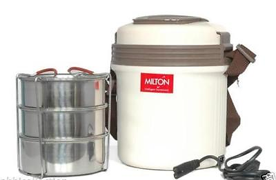 #ad MILTON Electric Tiffin Carrier 3 Containers Electron Hot Lunch Box $59.99
