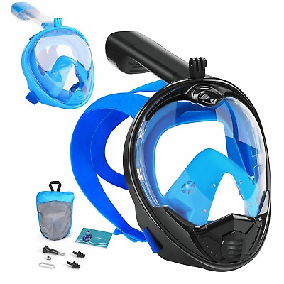 #ad #ad Adult Scuba Diving Mask Full Face Snorkel Set Anti Fog Swim Swimming Equipment $18.94