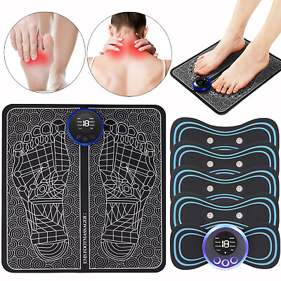 Portable Electric Foot amp; Neck Massager Pad Blood Circulation Muscle Stimulator $17.18